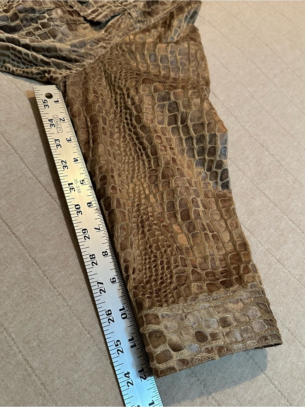 Ruby Rd. Crocodile-Print Zip Front Utility Jacket — Brown Tones - Picture 6 of 12